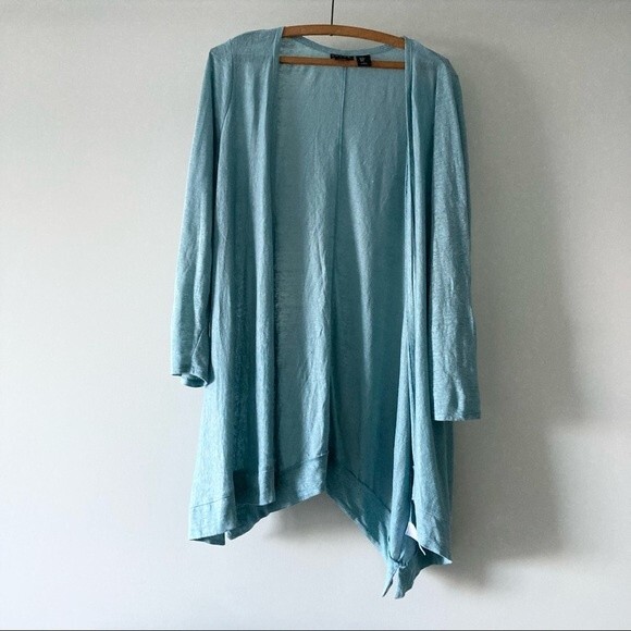 Tahari size Small 100% Linen‎ long open cardigan - Picture 1 of 4